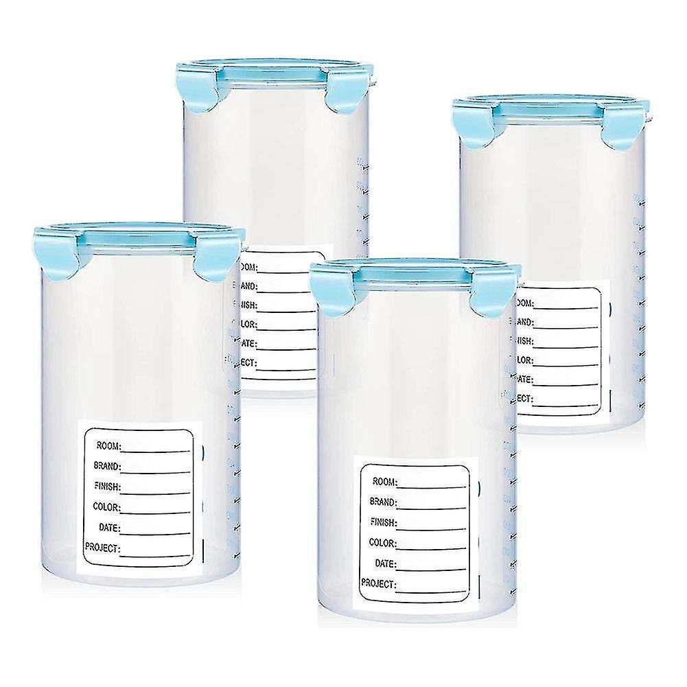 4 Pcs Plastic Paint Containers With Lids 50 Paint Containers For Leftover Paint Cups Empty Paint Ca
