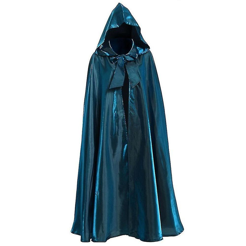Vrăjitorie Solid Color Cravată Până Medieval Robe Halloween Hooded Mantie Long Cape