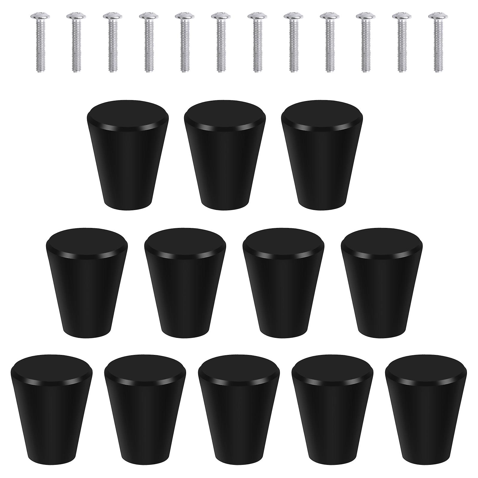 12pcs Black Cabinet Knobs 20mm Metal Drawer Handles Furniture Knobs