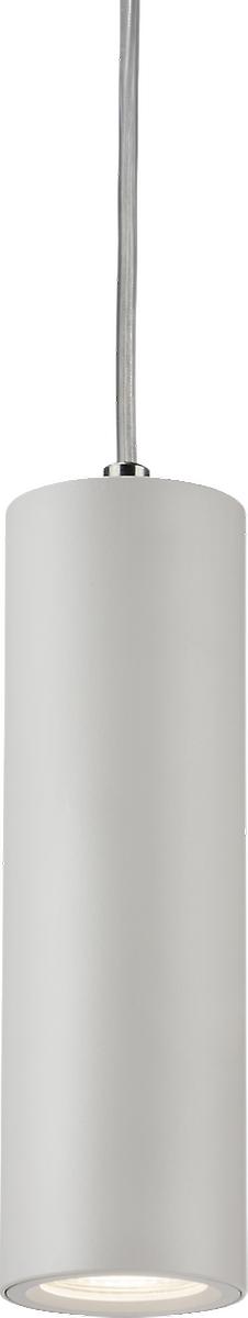 Knightsbridge Dasan Single Long Fixed Round Pendant White - DAB1FRW