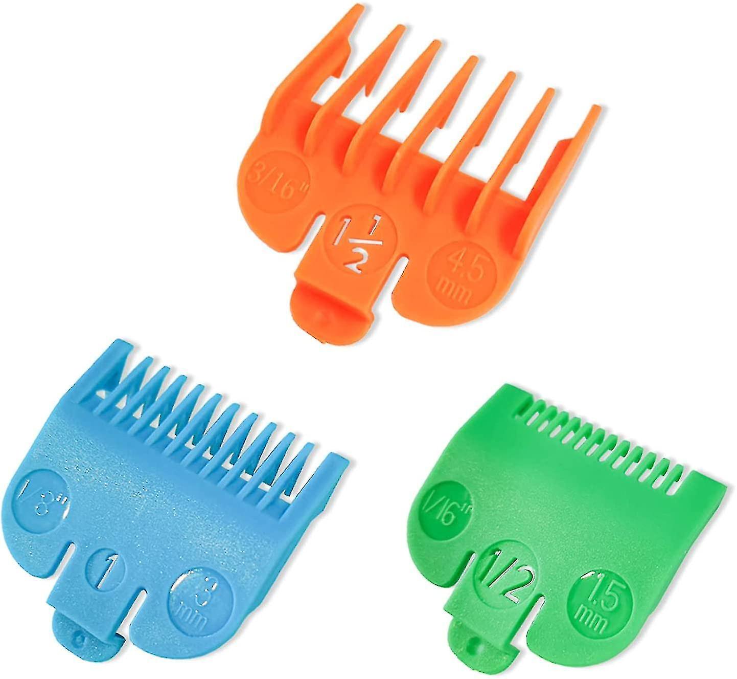 3 Professional Hair Clipper Guards Cutting Guides Fits for Most Wahl Clippers, Color Coded Clipper C