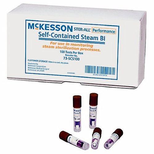 McKesson STER-ALL Performance Stérilisation Flacon Indicateur Biologique Vapeur, Boîte De 100 (Paquet De 1)