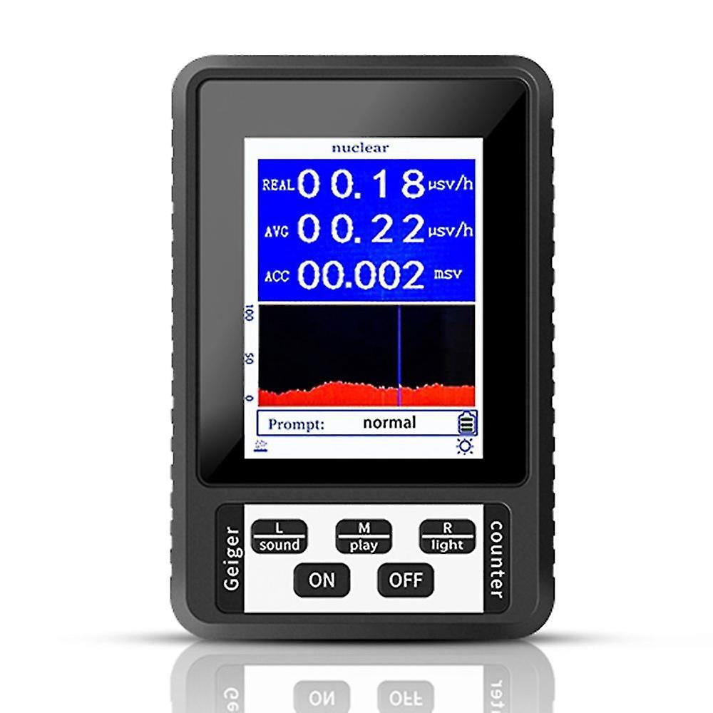 Geiger Counter Nuclear Radiation Detector X-ray Detector Real-time Mean Cumulative Dose Modes Radioactive Tester(black)