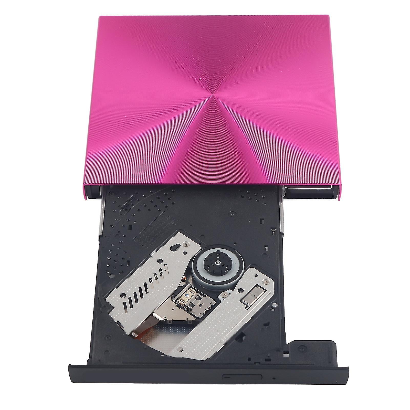 Dvd Cd Writer Usb 3.0 External Burner Reader Player Record Driver For Laptoprose Red