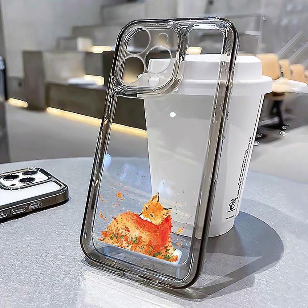 Easter Gift Idea: Fox Printed Transparent Phone Case For Apple Iphones - Perfect For Girlfriends Boyfriends Friends & Yourself!