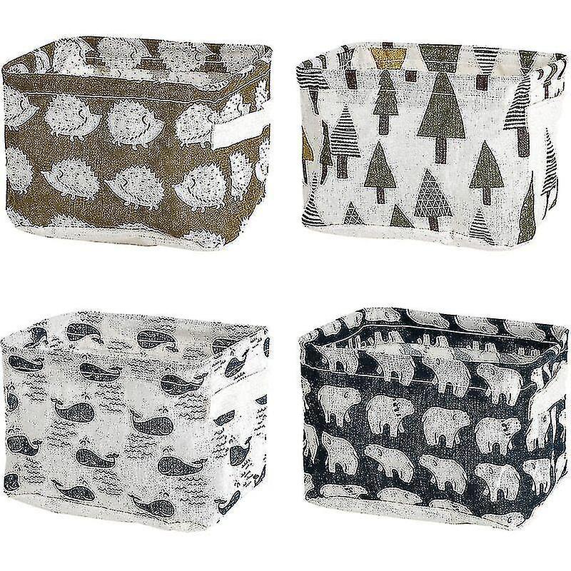 Lot De 4 Paniers De Rangement Carrs Pliables Pour Tagres Et Jouets