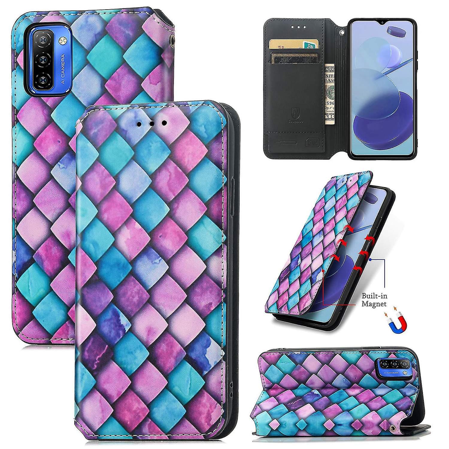 Case For Ulefone Note 12p Case Folio Flip Leather Colorful Cover Card Slot Holder Kickstand Magnetic