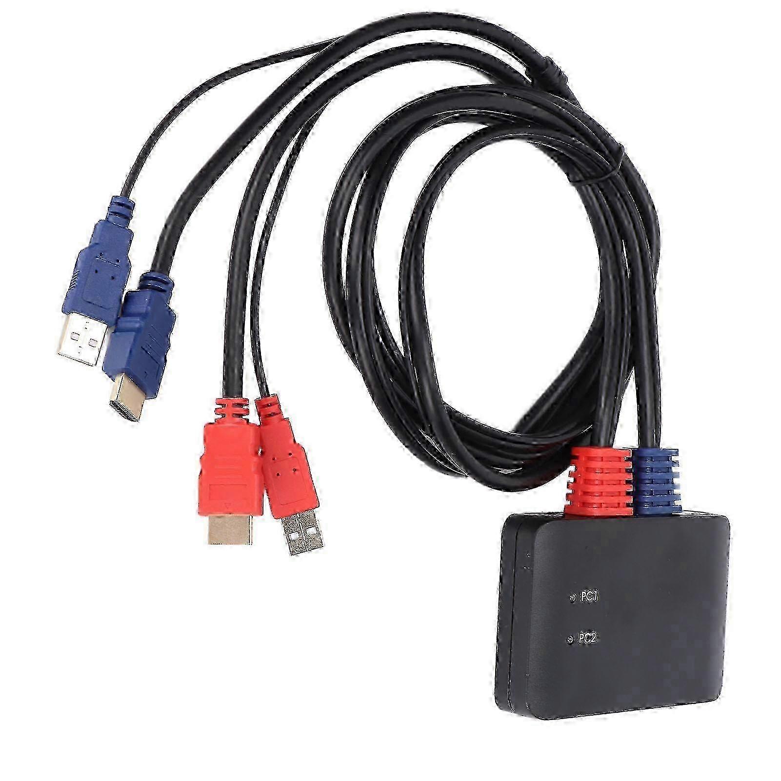 AY86 2 Port USB KVM Switch 4k At 60Hz KVM Switch Splitter for 2 Computers Shared Keyboard and Mouse and 1 Dp Monitor