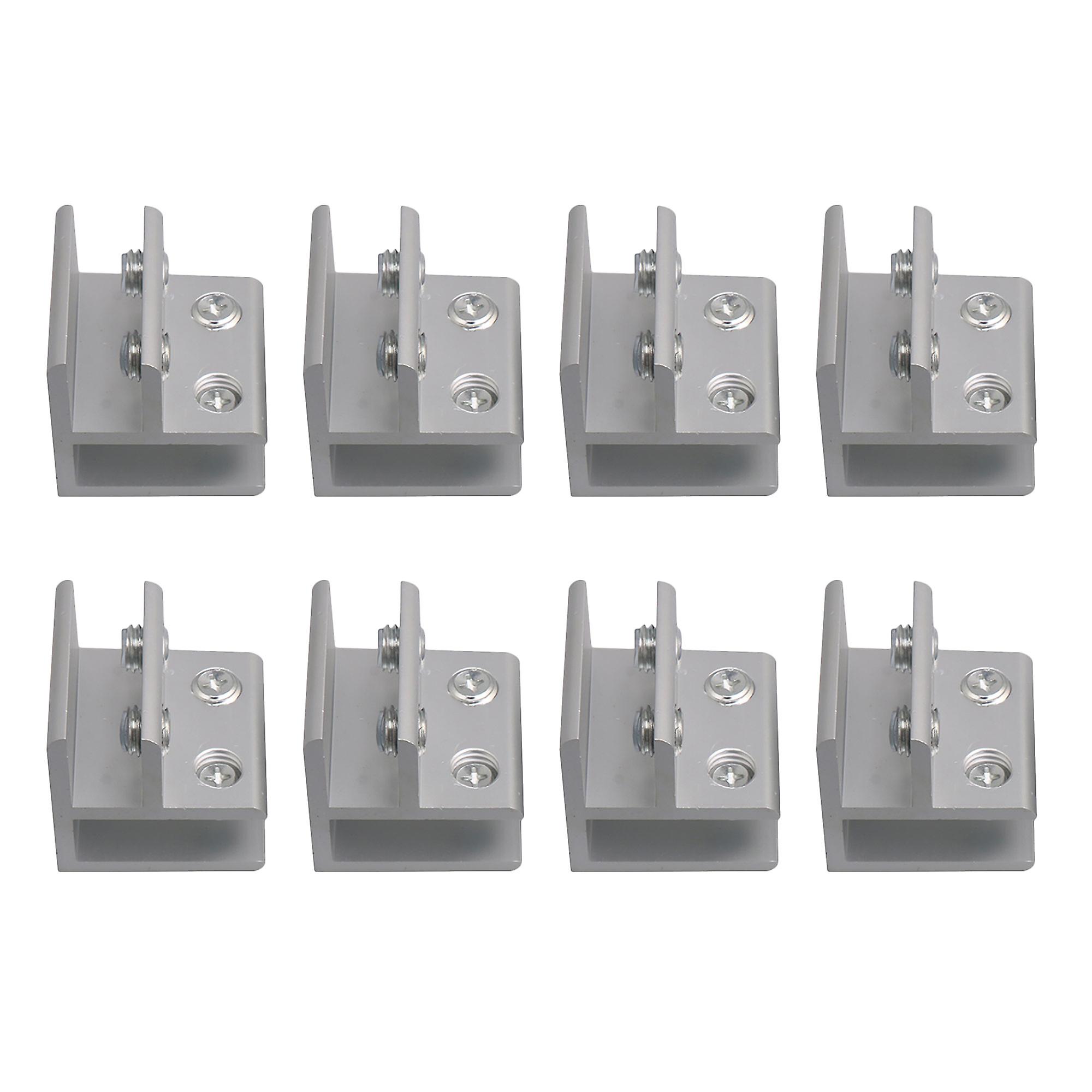 8PCS Silver Glass Clamp Clip Bracket 90 Degrees for 8-12mm Thickness