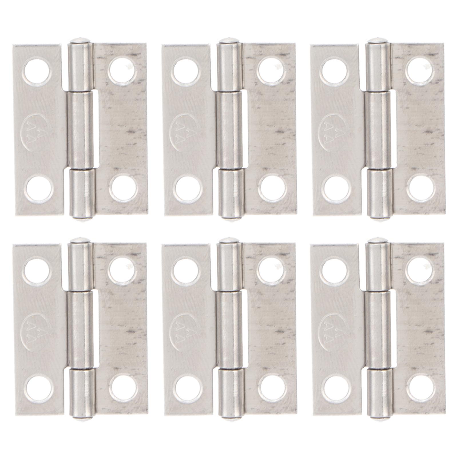 CYNCS 10Pcs 1in charnières 304 en acier inoxydable 4 trous charnières bout à bout pliables pour portes d’armoire de boîtes marines