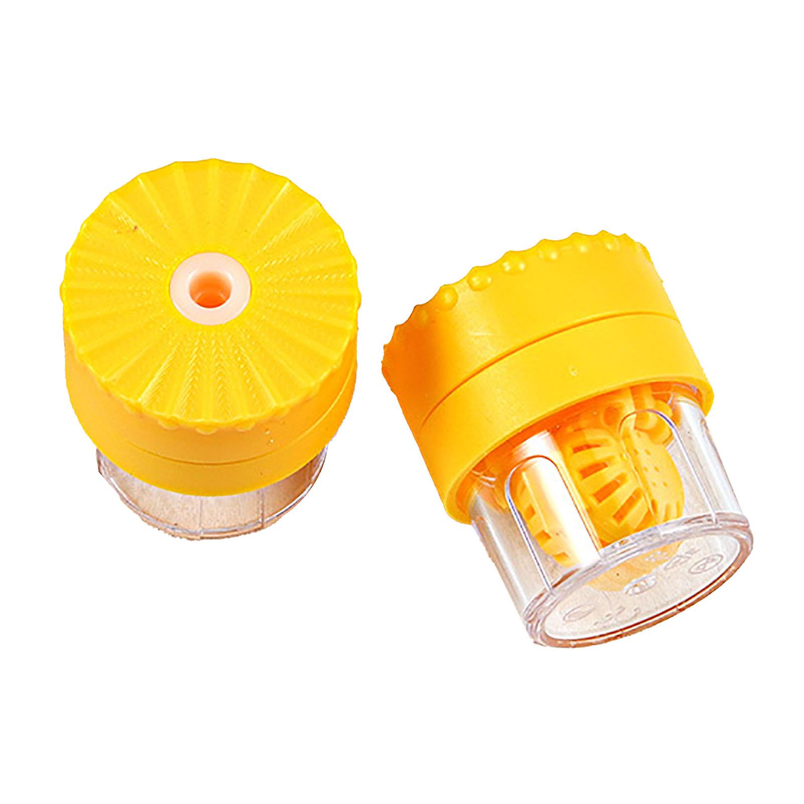 Portable Contact Lens Cleaner, Rotating, Deproteinization, Manual Contact Lens Cleaning Device, Yellow