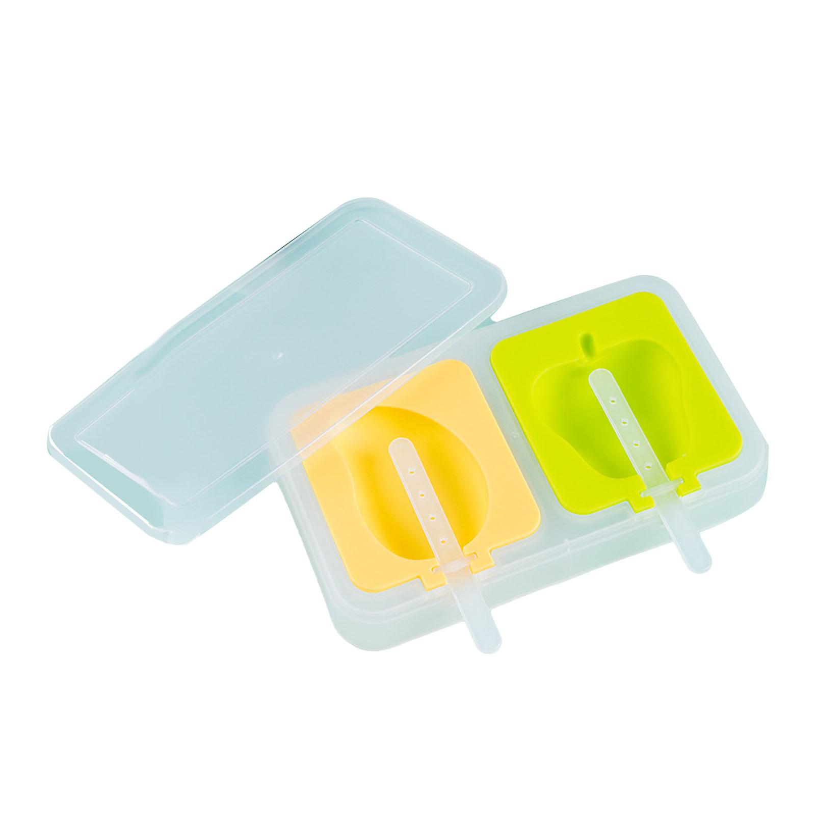 Ice Mold Silicone Easy Demoulding Cute Ice Cream Mold with Base Lid for Home Party Summer Mango Apple Pattern