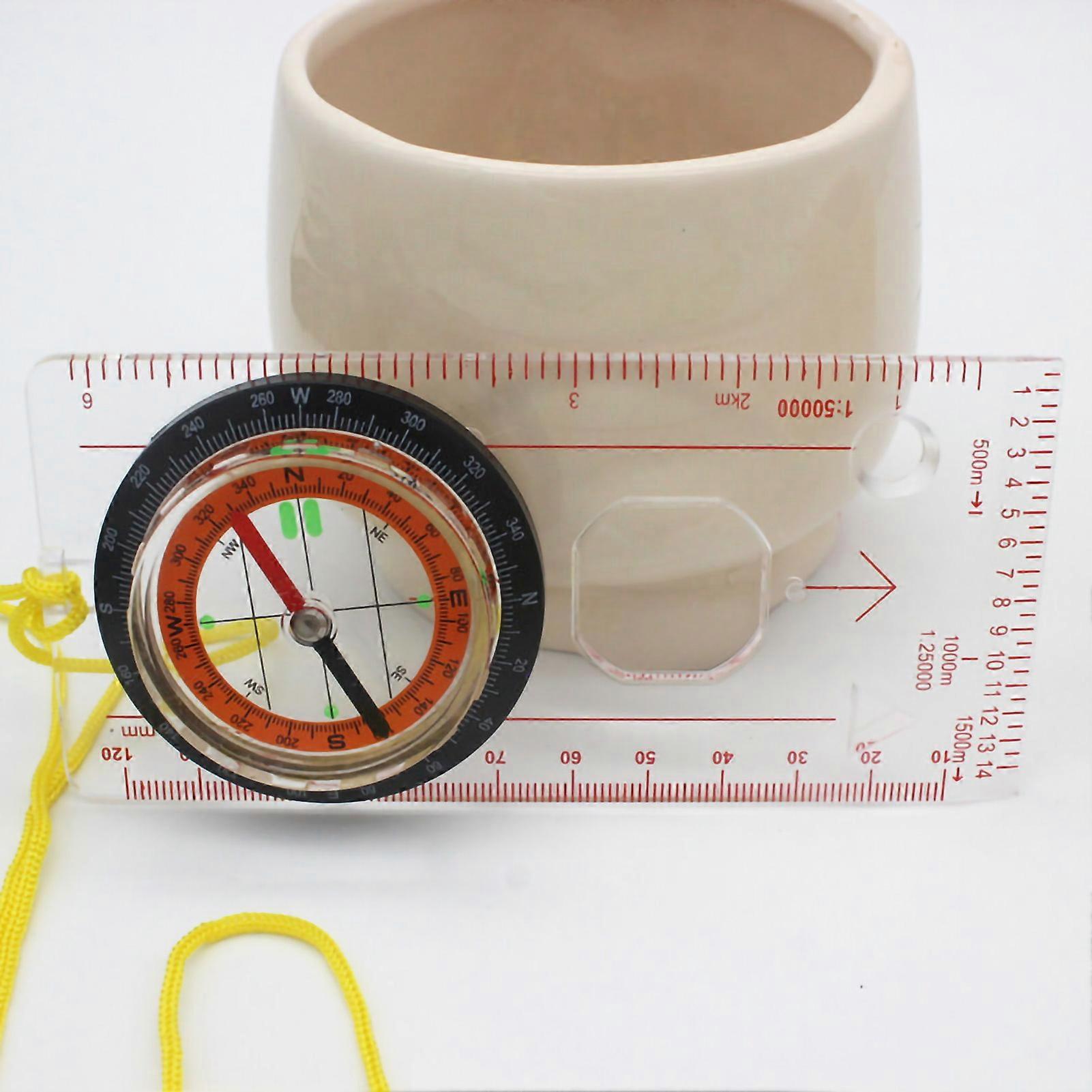 Portable Plastic Map Ruler Compass with Multiple Scales, 75g Accurate