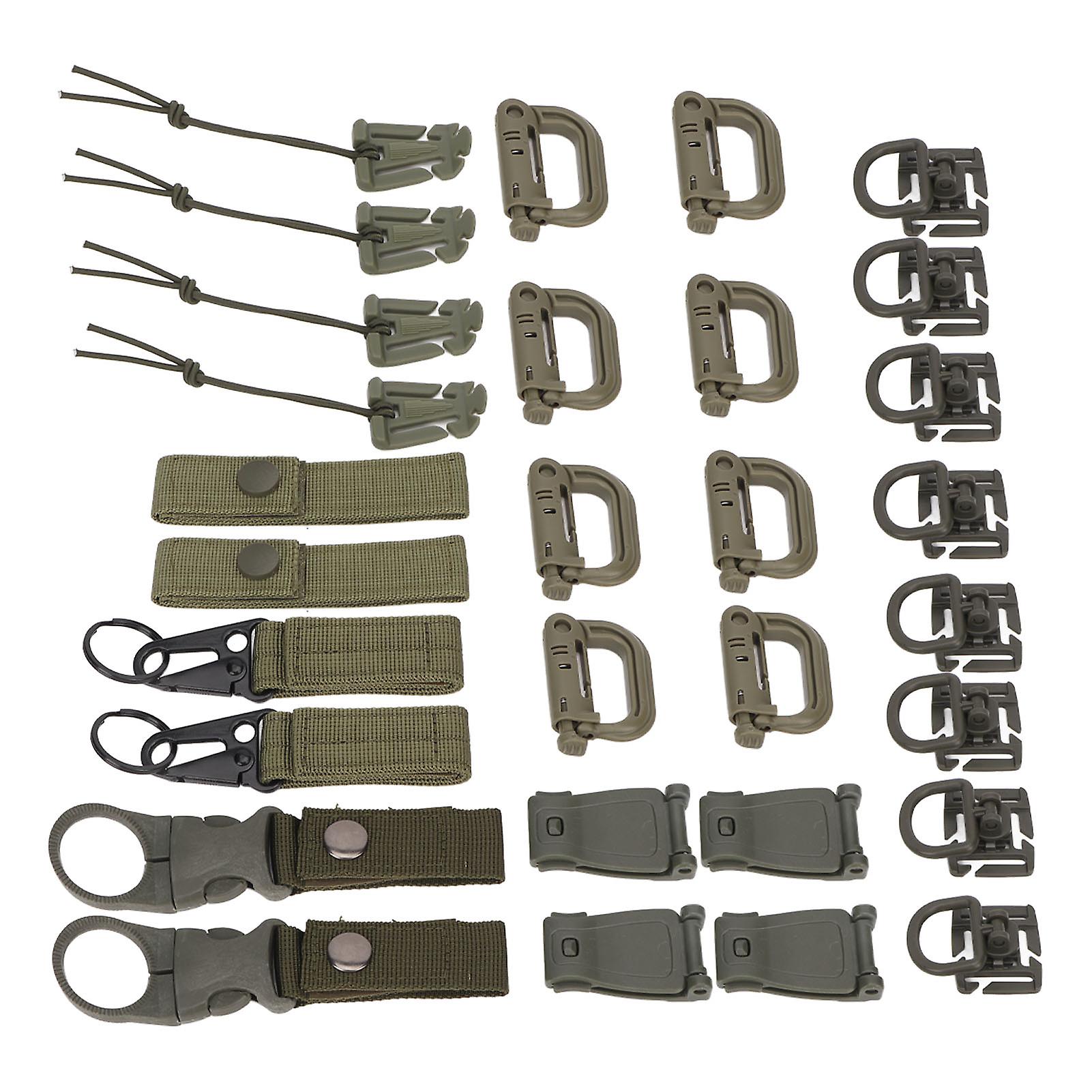 30 Pcs OD Green Molle D Buckle Nylon Backpack Accessories Kit