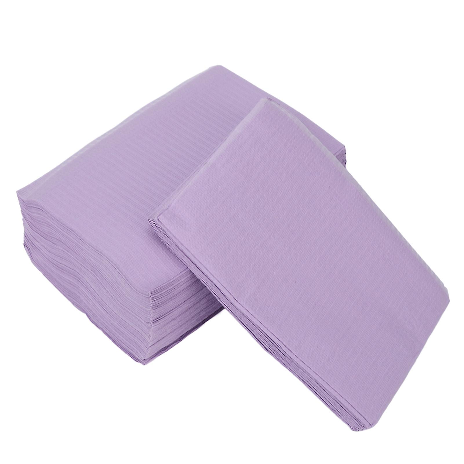 50pcs Disposable Cleaning Cloth Waterproof Breathable Large Size DIY for Tattoo Manicure Eyelashes Purple.