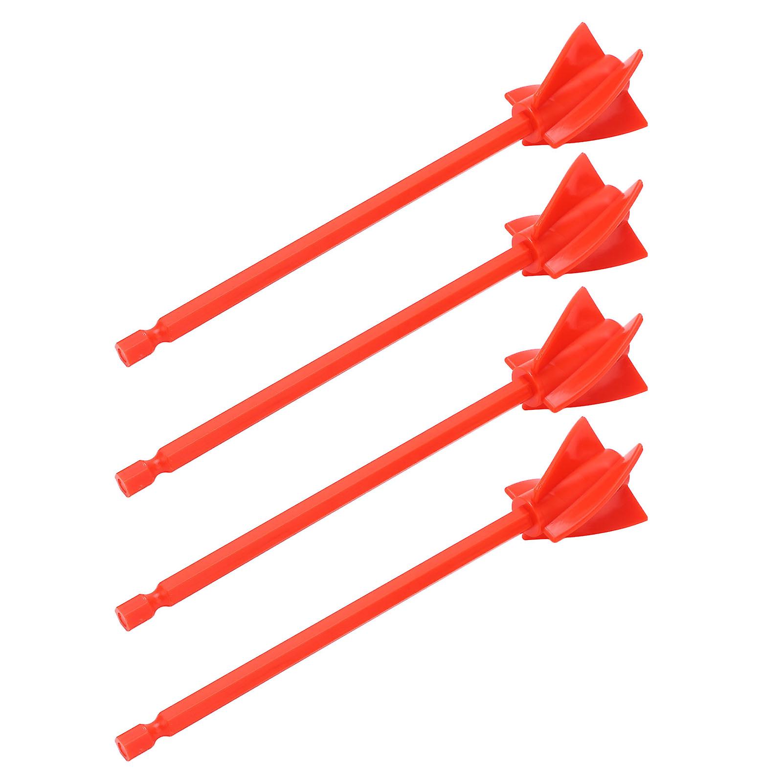 4Pcs Resin Mixer Paddles Strong Uniform Mixing 5 Blades Reusable Paint Mixer Drill Attachment Red 