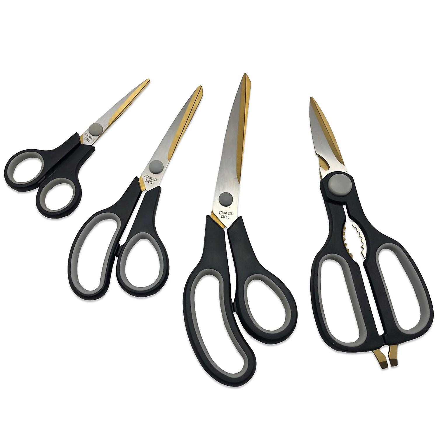 Genius Ideas Titanium Coated Scissors (4PCS)