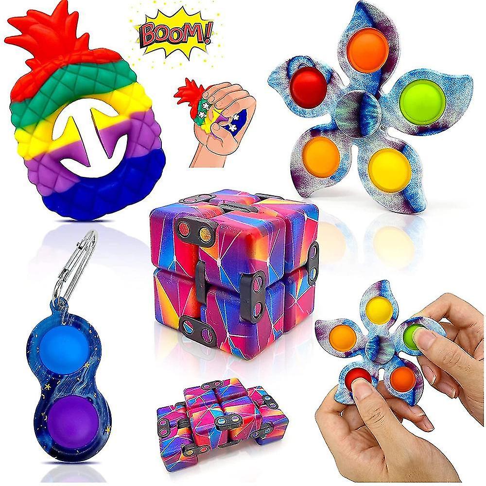 Fidget Toys Set 4pcs Pack Cheap Sensory Relieves Stress Anxiety For Children Simple Dimple Figet Advent Calendar Anti-stress Toy