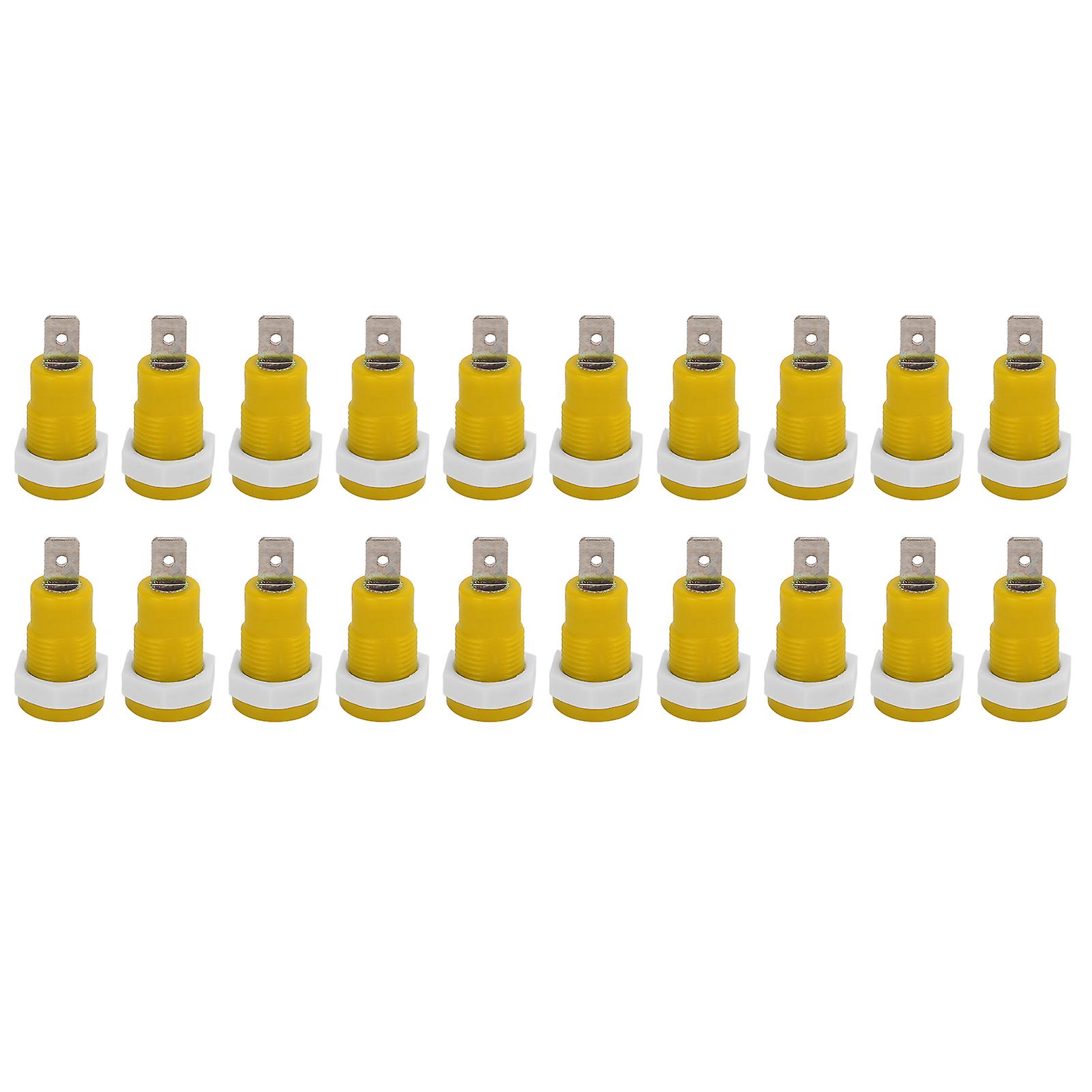 20Pcs/Set Banana Socket Female Connector 4mm/0.16in Brass Terminal Stable Current for Ships RVs Trucks