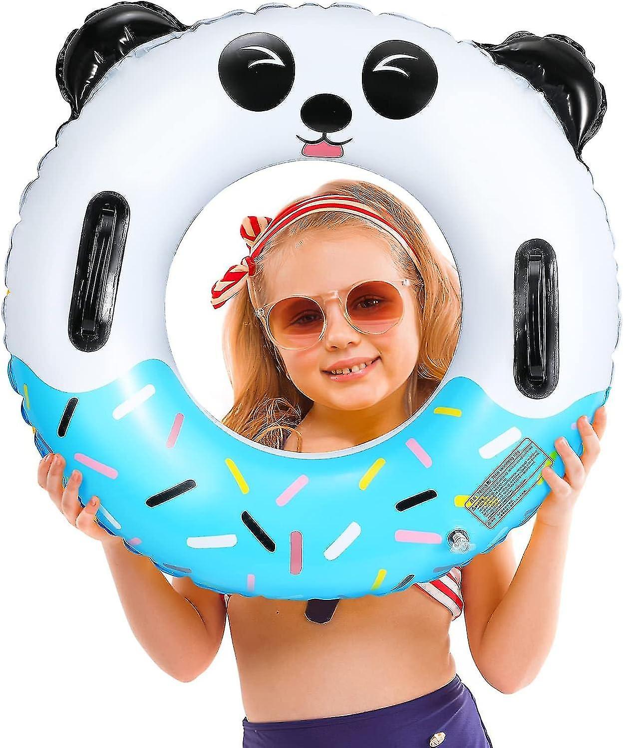 Pool Buoy, Inflatable Swim Ring with Durable Handles, PVC Round Animal Buoy, Swim Ring for Kid's Pa