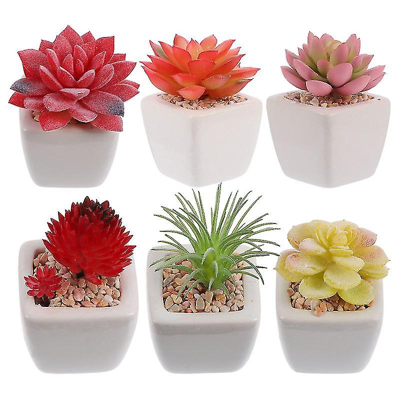 6pcs Fake Succulent Bonsai