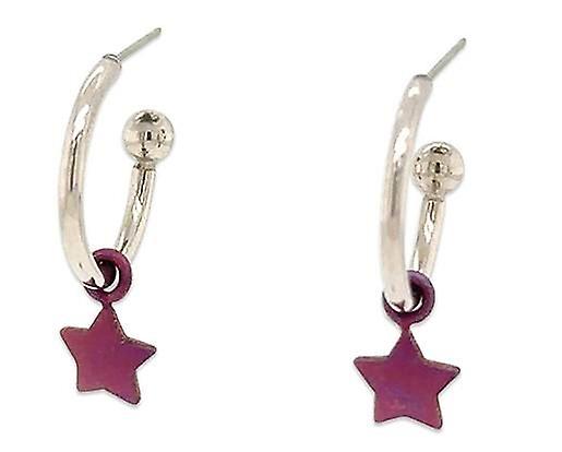 Boucles d’oreilles créoles Ti2 Titanium Star Charm - Marron