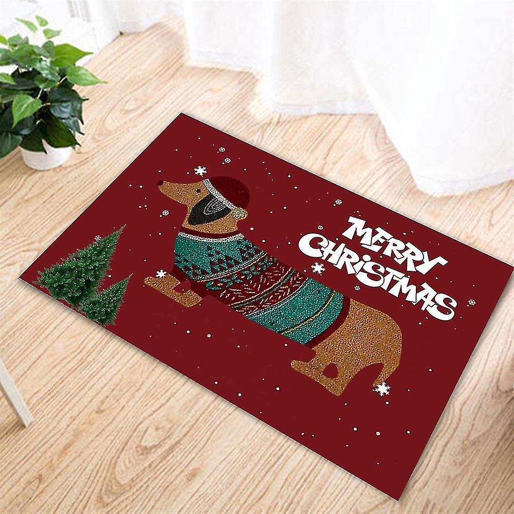 Cute Dachshund Christmas Doormats Dog Funny Dogs Theme Doormat