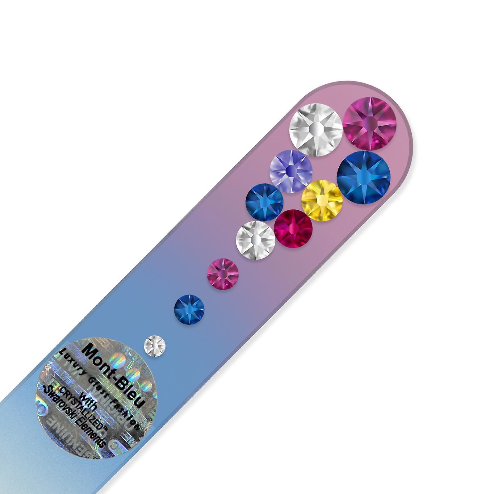 Small glass nail file with Swarovski crystals MC-S1-12 - Bubblegum