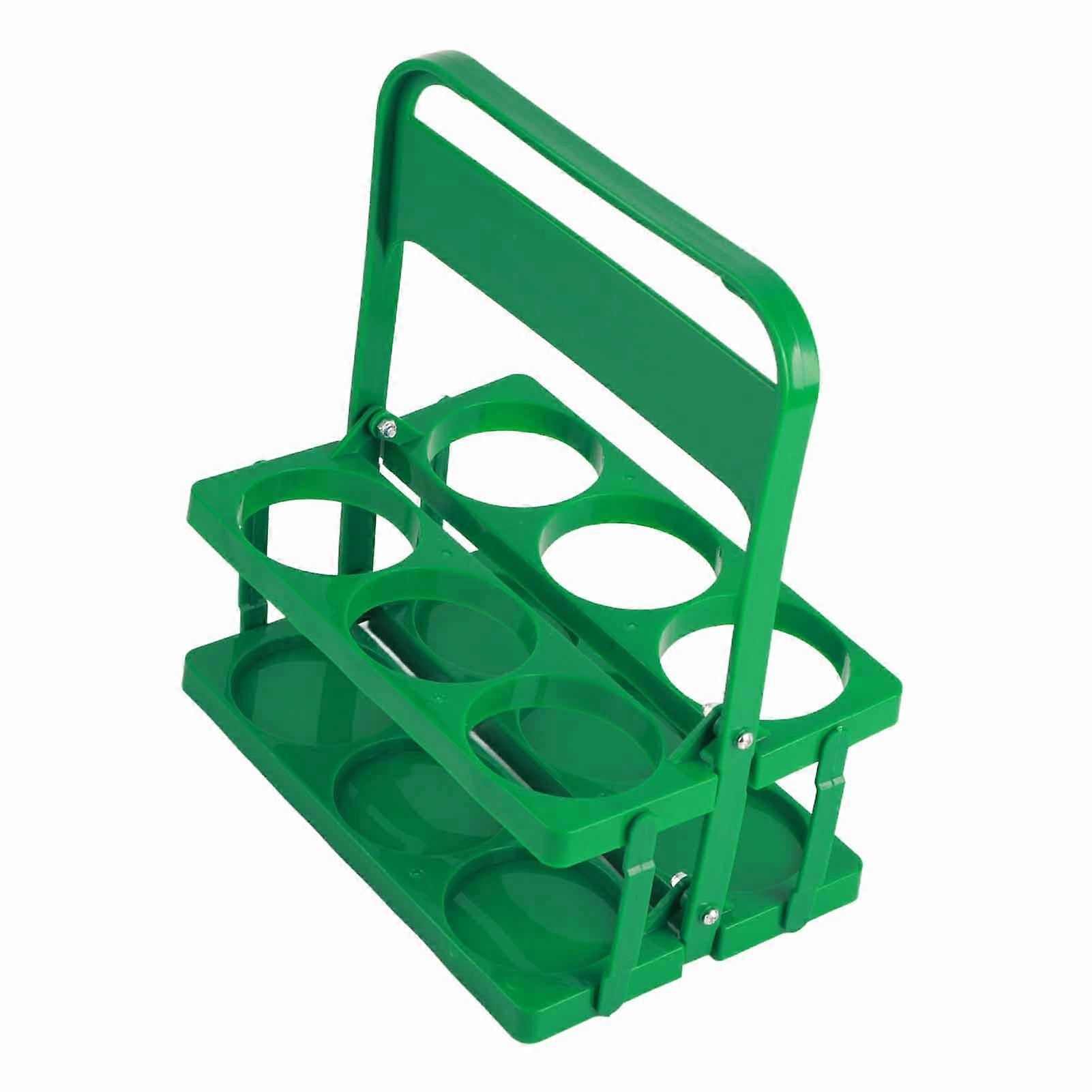 Portable Beer Bottle Rack Pure Color Foldable Beverage Storage Rack Picnic Beer Handle Basket Green 