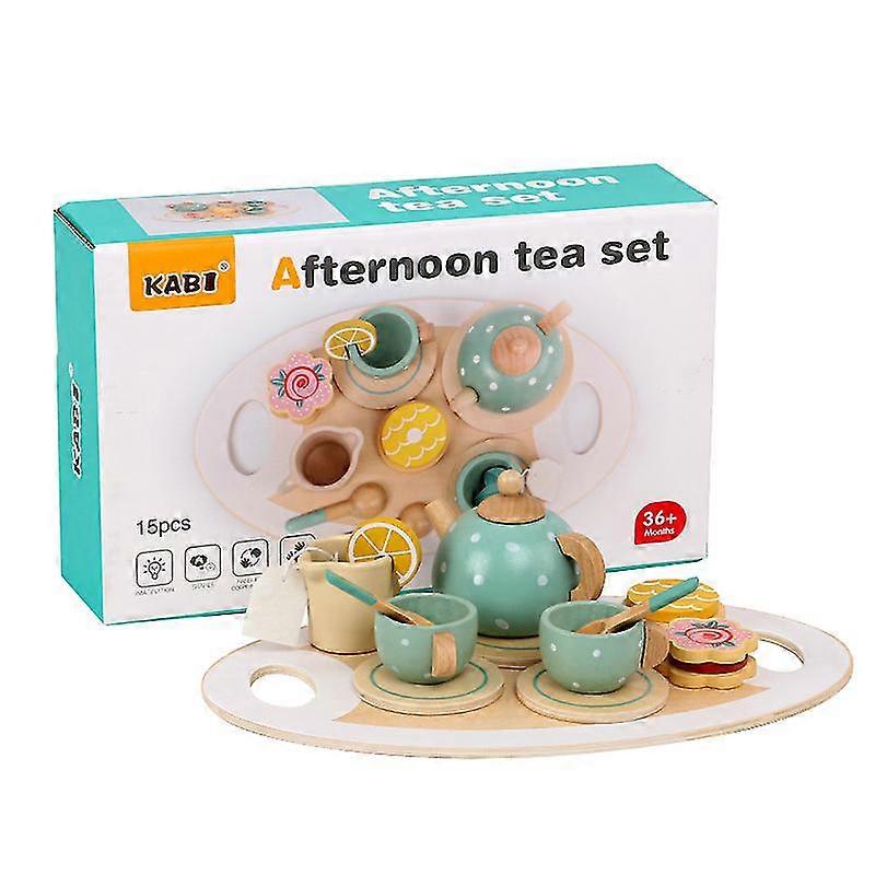 14-pack Afternoon Tea Set Toys Wooden Role Play Tea Party Set Kids