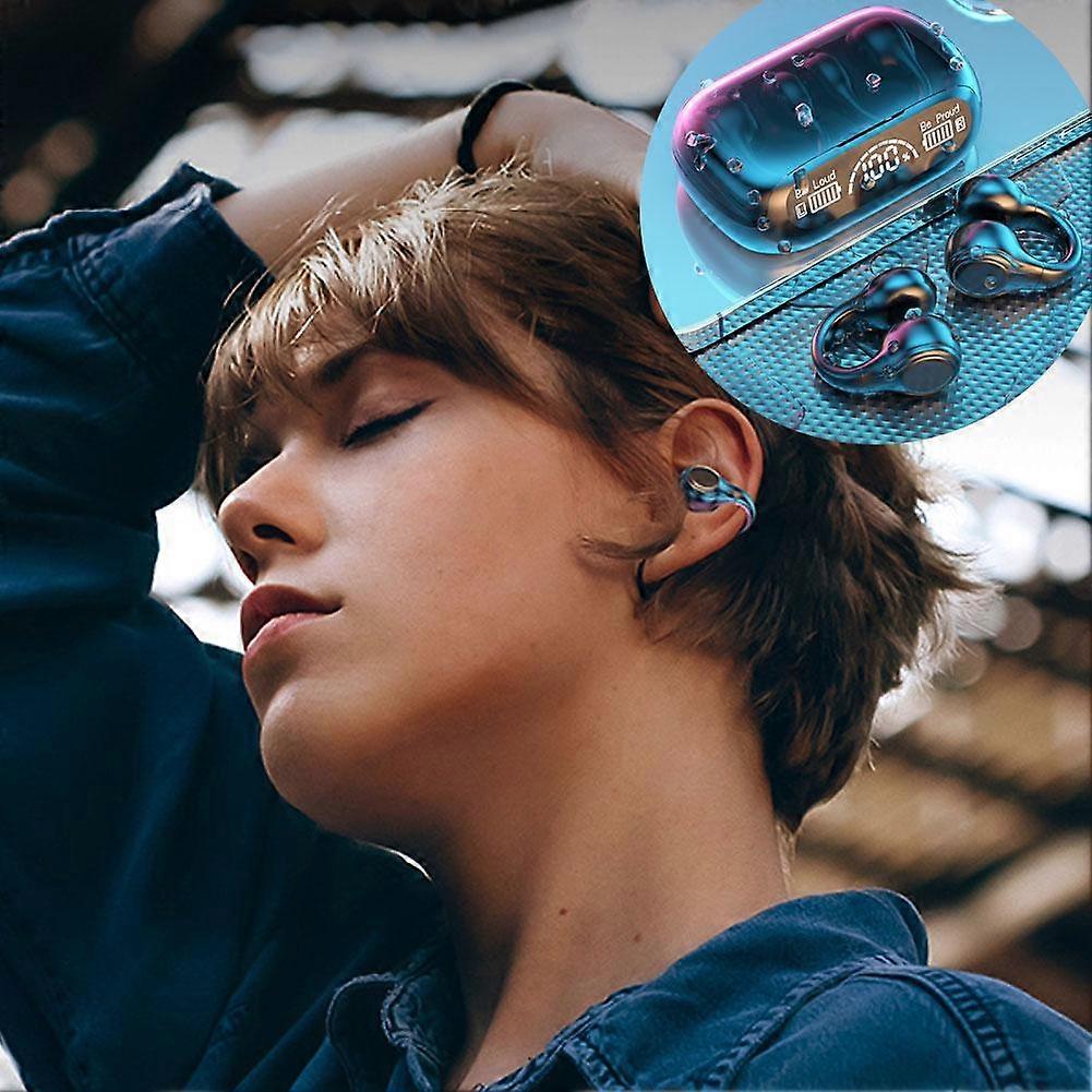 Wireless Bluetooth 5.3 Earphones, Digital Display, Ear Clip Noise Reduction