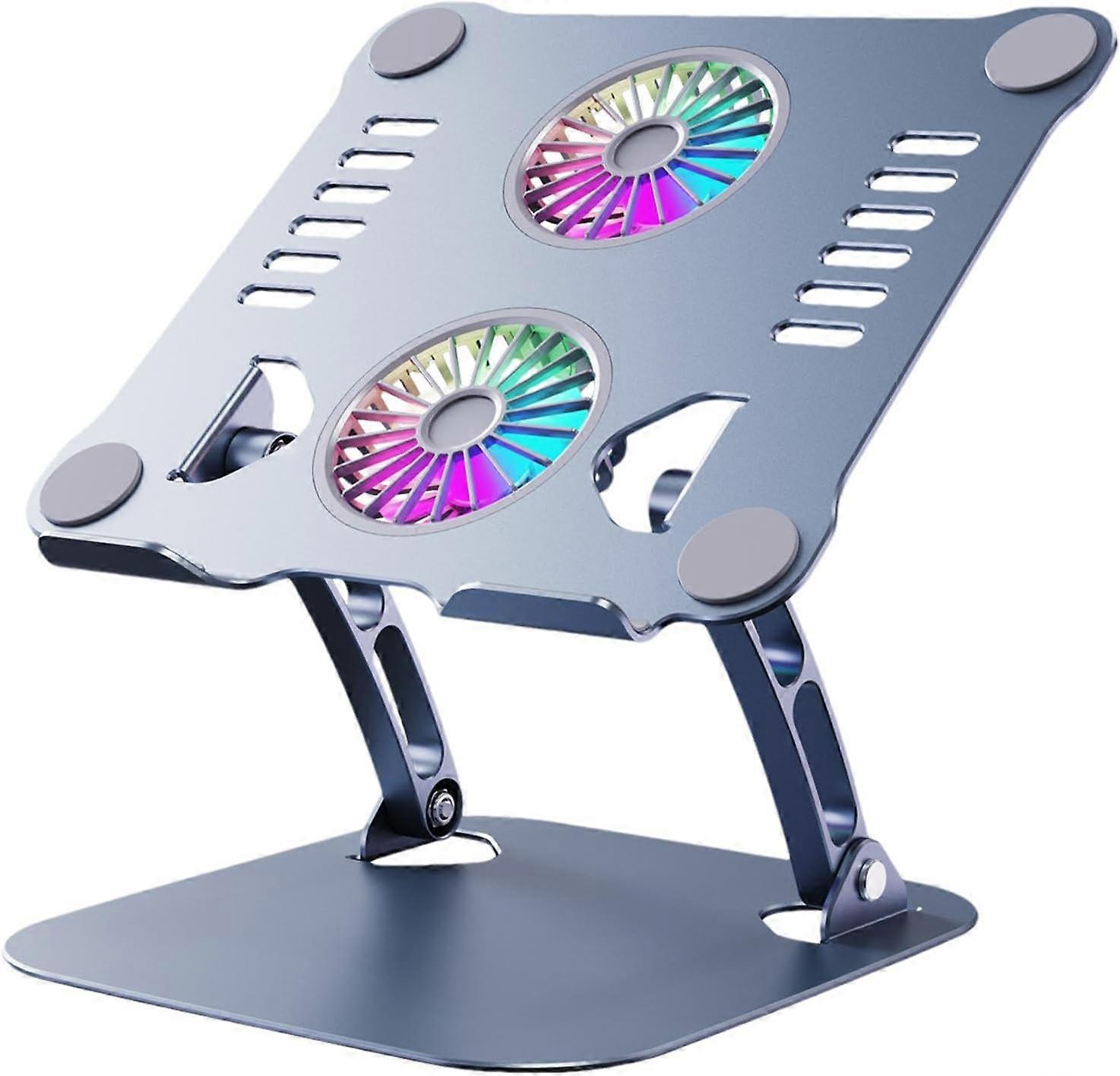 Stativ för bärbar dator Fläkt | Vikbart fläktställ för bärbara datorer i metall | Kylställ för bärbar dator med fläktar | Justerbar fläktkylare för bärbar dator med metallbas | för bärbar dator surfplatta 