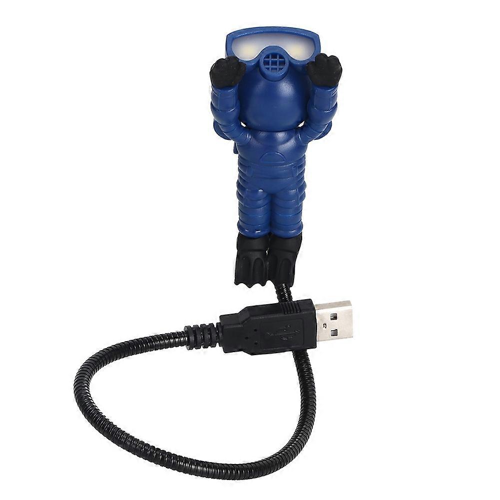 Mini Flexible Diver Shape USB LED Reading Night Light Portable Computer Keyboard LampBlue