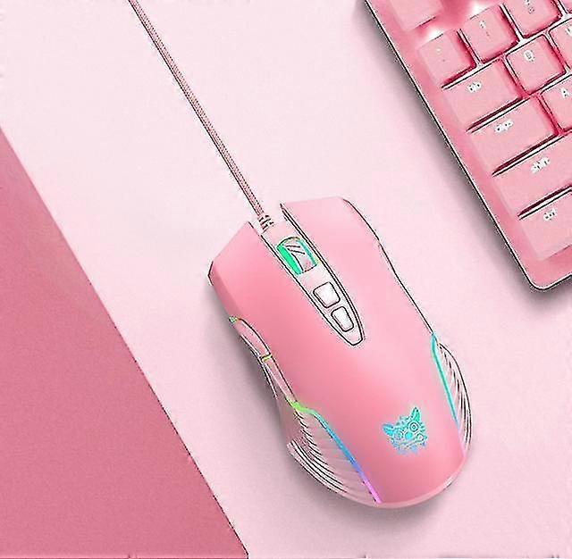 Onikuma Cw905 Gaming Mouse Wired Mouse Gaming Desktop Computer Notebook General Pink