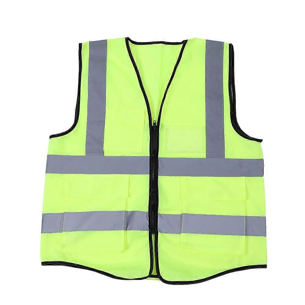 Multicolor Reflective Vest Safety Security Waistcoat (Fluorescent Green)