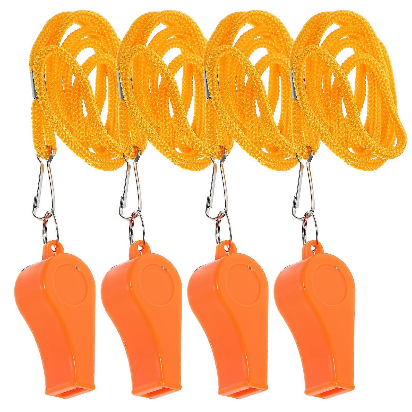 4pcs Soccer Whistle with Lanyard Professional Soccer Whistle Multi-function Survival Whistle