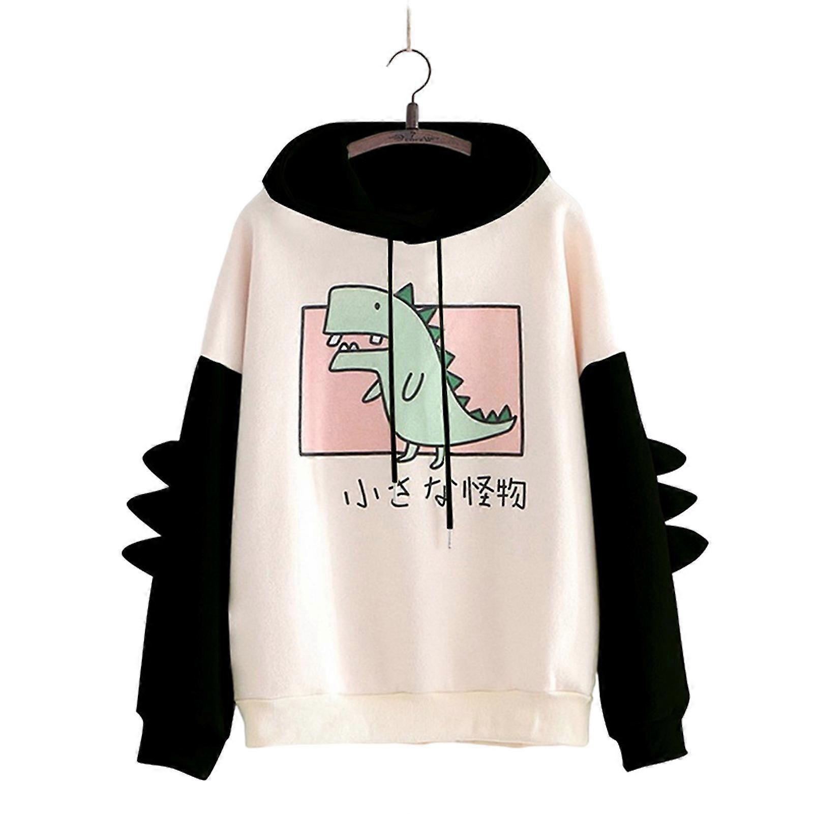 Kvinners Tenåringsjenter Søt Dinosaur Langermet Hettegensere Hettegenser Topp For Høst Vår