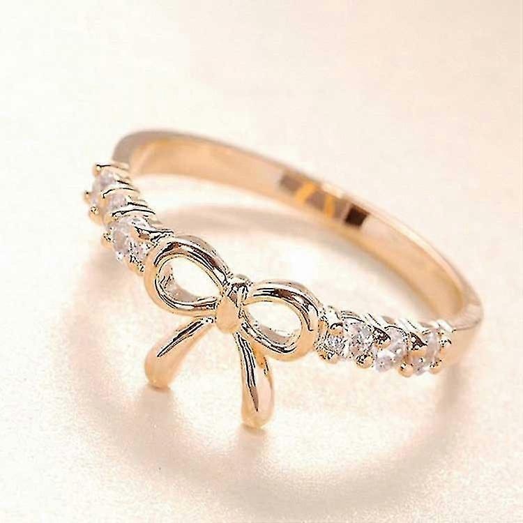 Simple Diamond Bow Ring Women's Rings