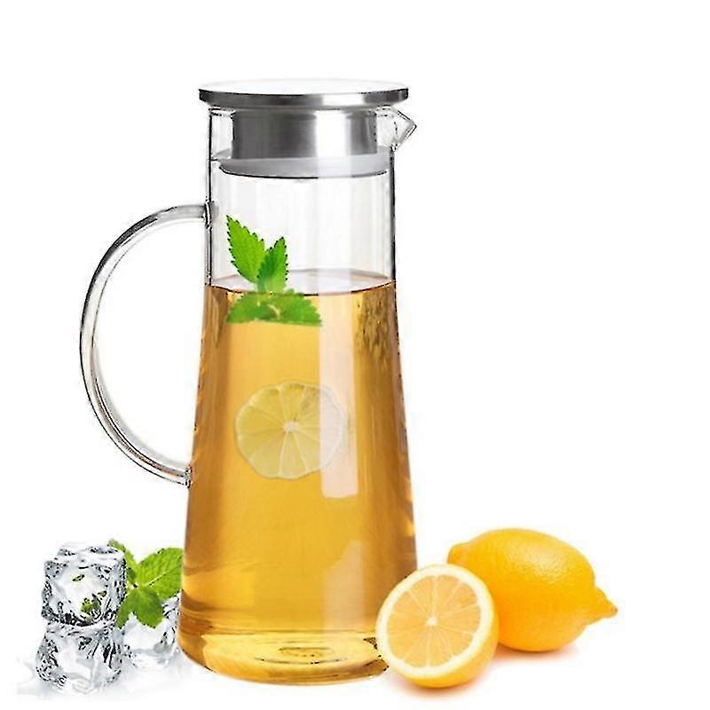 1.5 Liter Glass Pitcher Carafe With Lid Iced Tea Pitcher Water Pitcher