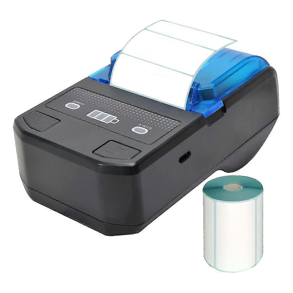 58mm Thermal Label Maker Wireless Bt Mini Label Printer Barcode Printer With Rechargeable Battery