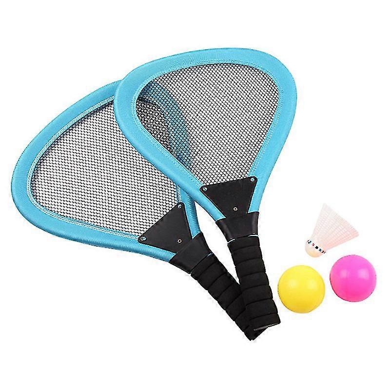 5kpl lasten kangas tennismaila rantamailat rantamailat rantamailat lasten ulkoilutarvikkeet (sininen 2kpl maila, 1kpl sulkapallo, 2kpl meripallo)