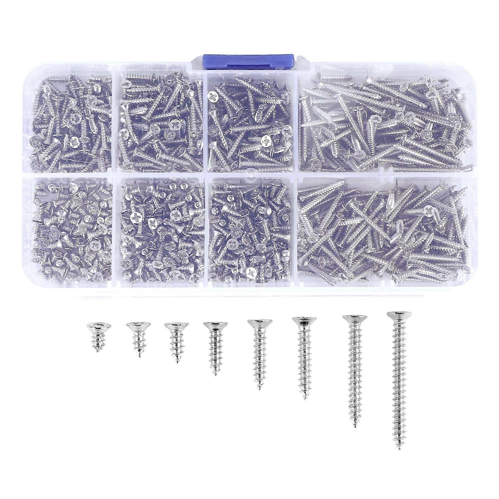 800Pcs Self Tapping Screw Kit Lock Nut Wood Thread Nail Screw Sets M2