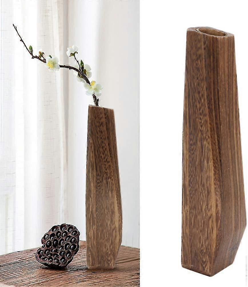 Vasi decorativi in legno alto piccolo vaso, vaso di legno a tenuta stagna fatto a mano carnoso vaso di fiori decorazioni per interni piante titolar...