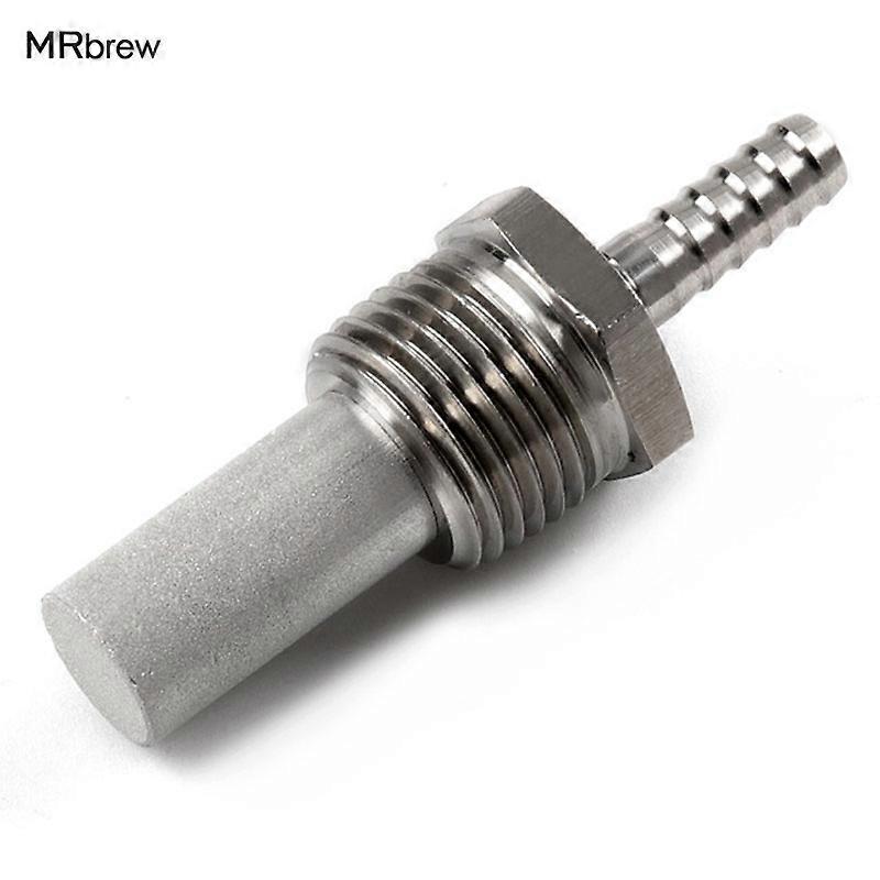 Homebrew Stainless 2 Micron Diffusion Stone - 1/2" MPT Oxygen Stone , Kegging Homebrew, 1/4"Barb