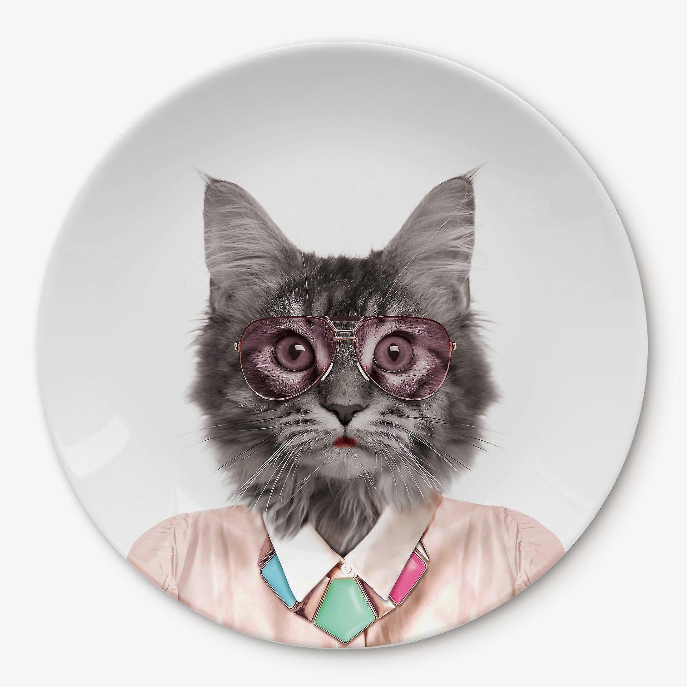 Mustard - wild dining - courtney cat ceramic dinner plate