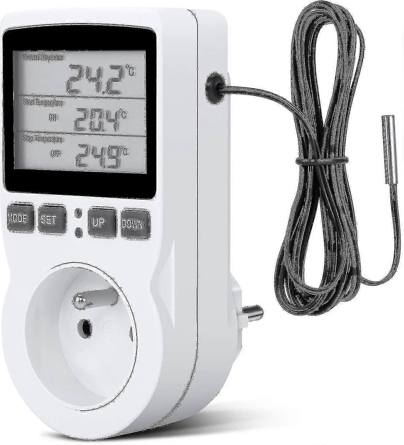 - تحكم في درجة الحرارة الرقمية ، تدفئة التبريد ترموستات المقبس LCD تحكم في درجة الحرارة ، 230V للتحكم في درجة حرارة مزرعة الدفيئة-t