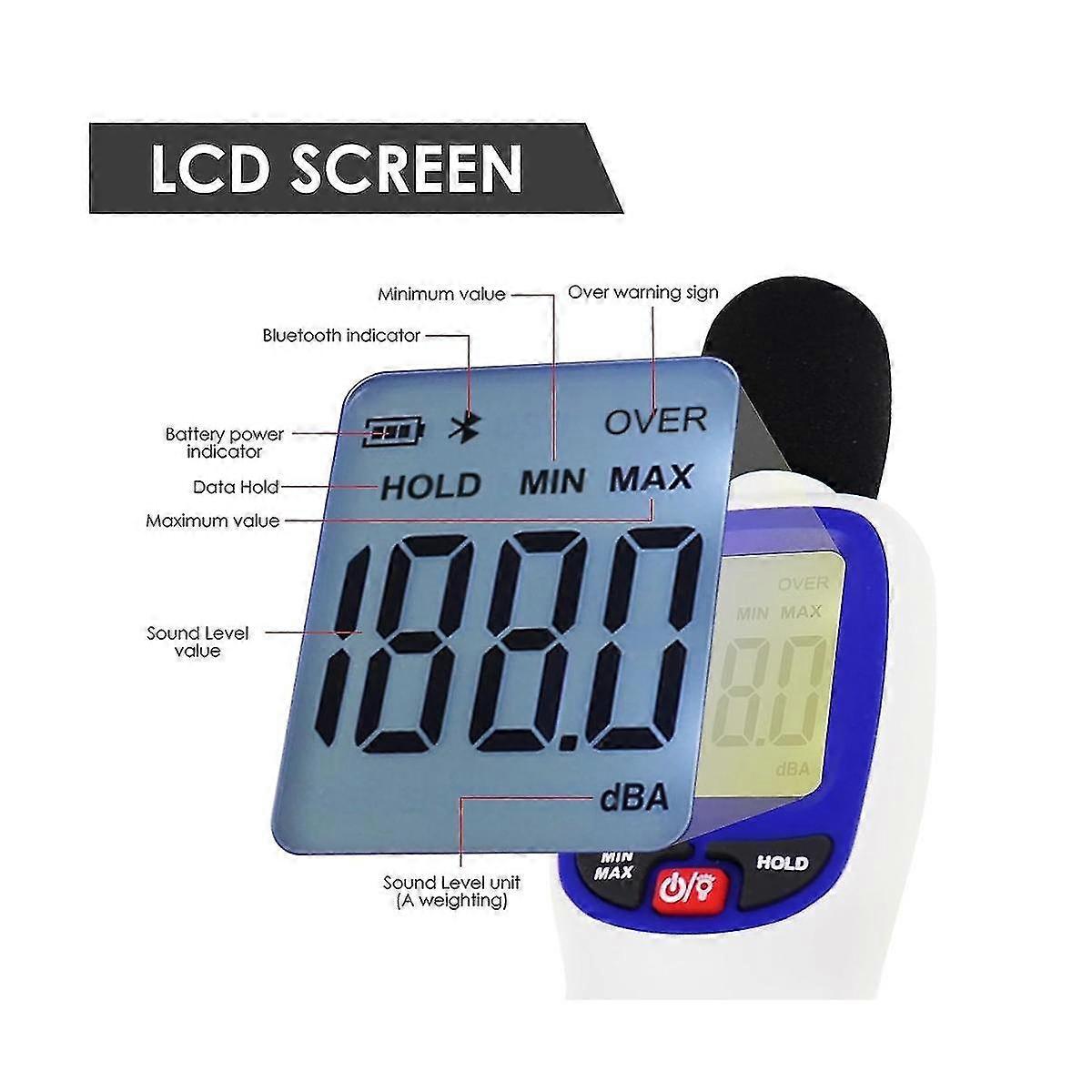 Decibel Meter Sound Level Meter Portable db Meter with Data Logging 30dB-130dB Noise Meter for...