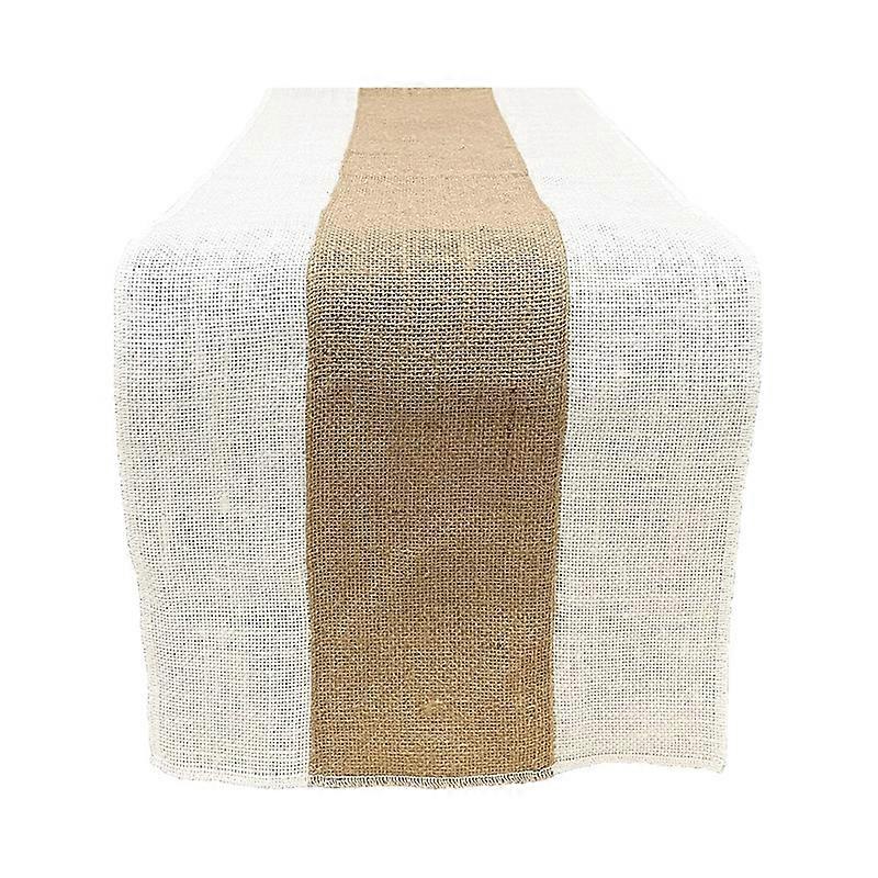 30*180cm Rustic Table Runner Jute Fabric Vintag Farmhouse Table D