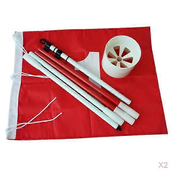 2 Sets Backyard Golf Hole Pole Flag Cup Stick Pole Putting Green Flagstick