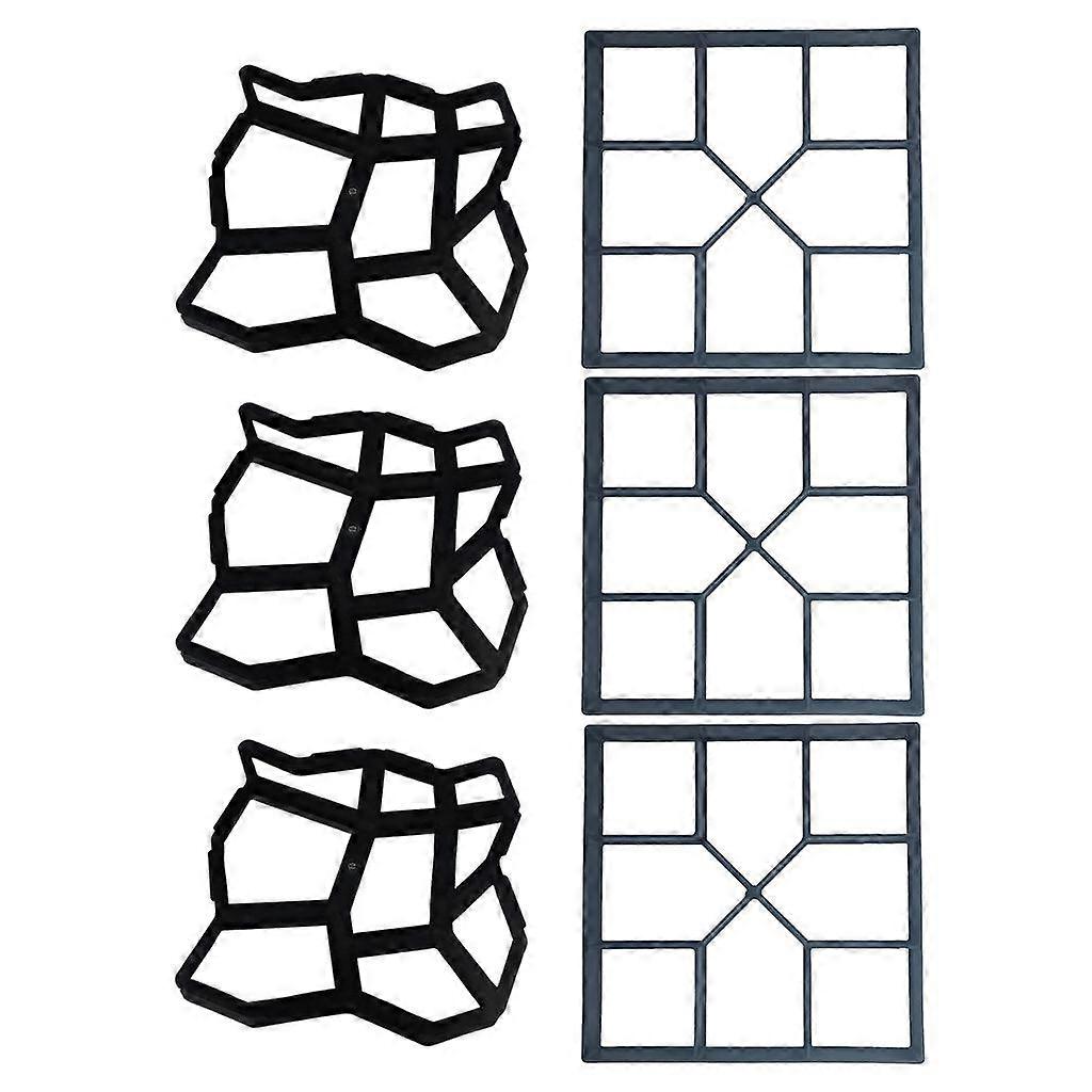 6pcs Garden DIY Plastic Molded Paving Mold Pathmate Maker Mould
